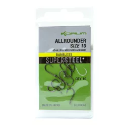   Korum Supersteel Allrounder Szakáll nélküli Horog (Barbless) - 10