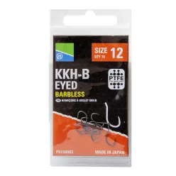 Preston KKH-B Eyed Szakáll nélküli Horog (Barbless) -  12