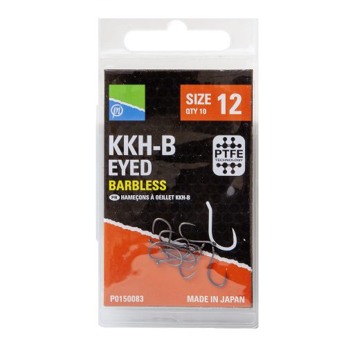 Preston KKH-B Eyed Szakáll nélküli Horog (Barbless) -  12
